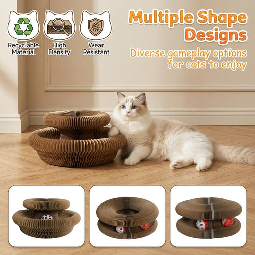 Cat Toy,Magic Organ Cat Scratcher Board,Foldable Recyclable Cat