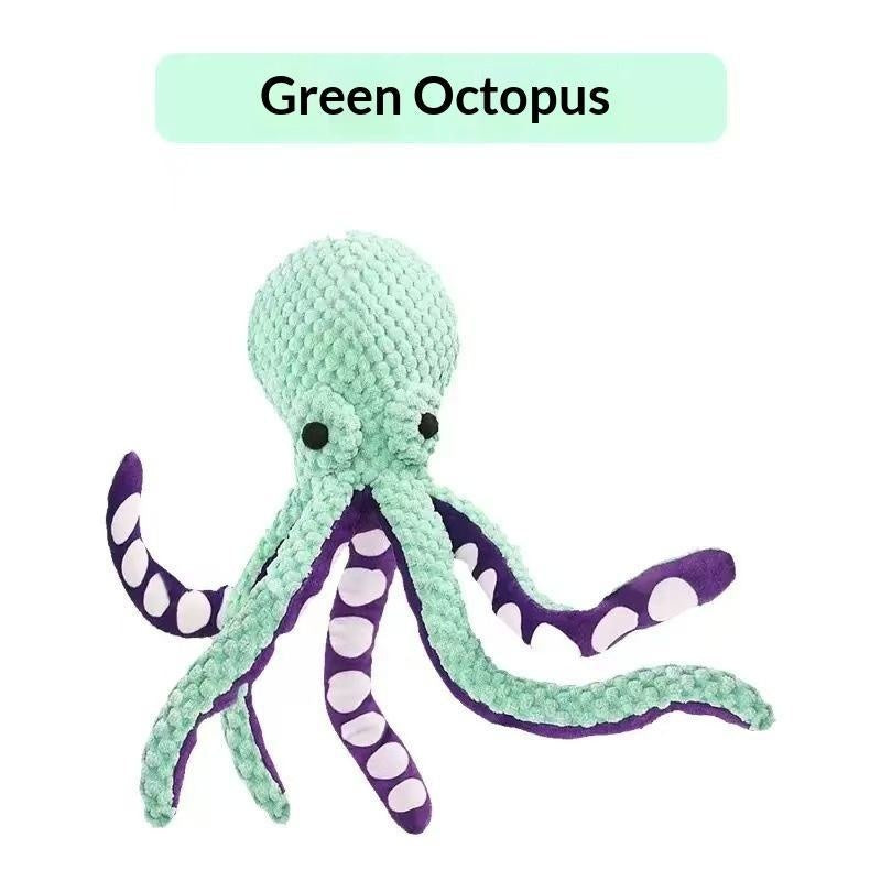 Squeaky Six-Legged Octopus Plush Chew Toy