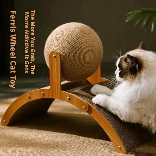 Wobble Ball Cat Scratcher, Cat Scratching Ball On Stand, Interactive